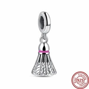 NWOT Badminton Birdie Dangle Charm Sterling Silver 925